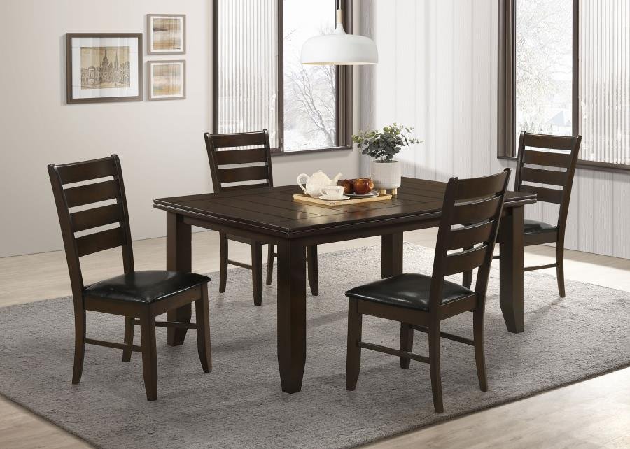 102721-S5_01x900.jpg DALILA 5-PIECE RECTANGULAR DINING TABLE SET CAPPUCCINO - Image 1
