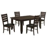 DALILA 5-PIECE RECTANGULAR DINING TABLE SET CAPPUCCINO - Image 2