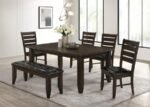 DALILA 6-PIECE RECTANGULAR DINING TABLE SET CAPPUCCINO