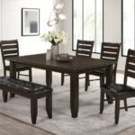 DALILA 6-PIECE RECTANGULAR DINING TABLE SET CAPPUCCINO
