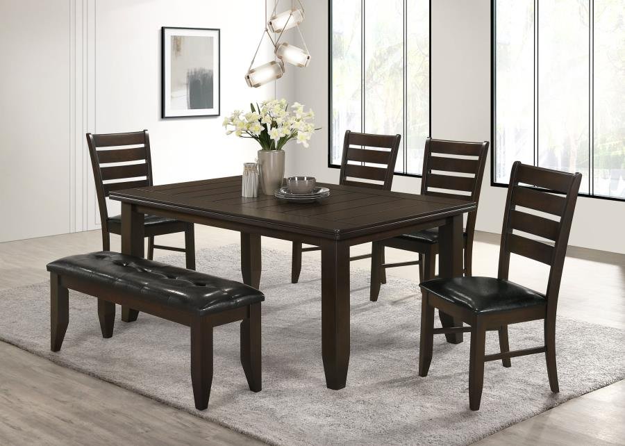 102721-S6_01x900.jpg DALILA 6-PIECE RECTANGULAR DINING TABLE SET CAPPUCCINO - Image 1