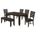 DALILA 6-PIECE RECTANGULAR DINING TABLE SET CAPPUCCINO - Image 2