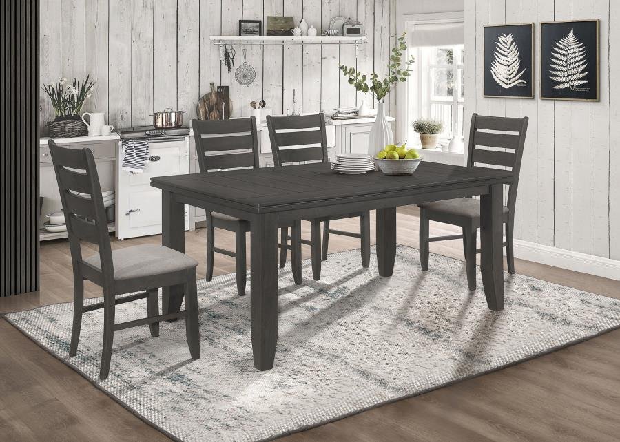 102721GRY-S5_01x900.jpg DALILA 5-PIECE RECTANGULAR DINING TABLE SET DARK GREY - Image 1