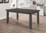 DALILA RECTANGULAR 66-INCH WOOD DINING TABLE DARK GREY - Image 2