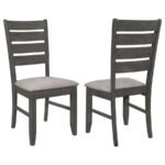 DALILA WOOD DINING SIDE CHAIR DARK GREY (SET OF 2)