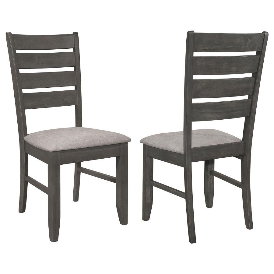 102722GRY_001x900.jpg DALILA WOOD DINING SIDE CHAIR DARK GREY (SET OF 2) - Image 1