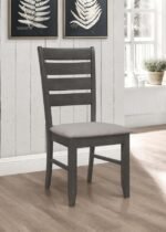 DALILA WOOD DINING SIDE CHAIR DARK GREY (SET OF 2) - Image 2