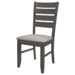DALILA WOOD DINING SIDE CHAIR DARK GREY (SET OF 2) - Image 5
