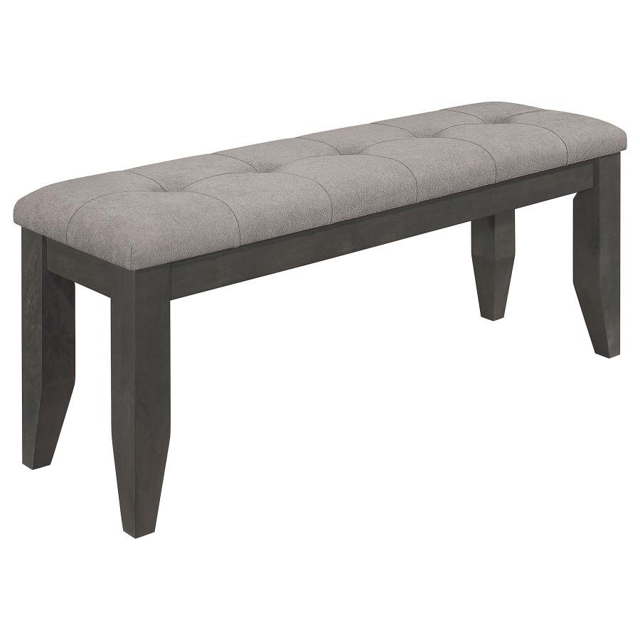 102723GRY_02x900.jpg DALILA FABRIC UPHOLSTERED WOOD DINING BENCH DARK GREY - Image 1