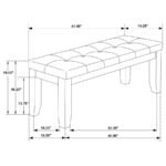 DALILA FABRIC UPHOLSTERED WOOD DINING BENCH DARK GREY - Image 9