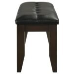 DALILA LEATHERETTE UPHOLSTERED WOOD DINING BENCH CAPPUCCINO - Image 4
