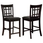 LAVON WOOD COUNTER HEIGHT DINING CHAIR BLACK AND ESPRESSO (SET OF 2)