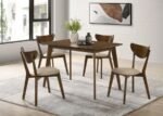 KERSEY 5-PIECE RECTANGULAR DINING TABLE SET CHESTNUT