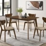 KERSEY 5-PIECE RECTANGULAR DINING TABLE SET CHESTNUT