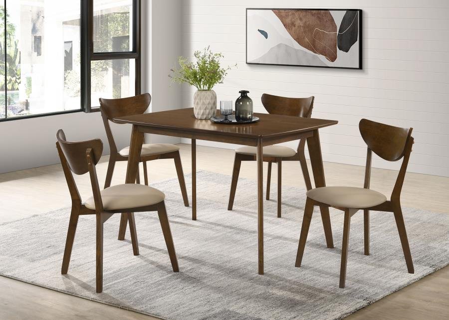 103061-S5_01x900.jpg KERSEY 5-PIECE RECTANGULAR DINING TABLE SET CHESTNUT - Image 1