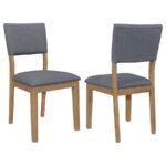 SHARON FABRIC UPHOLSTERED DINING SIDE CHAIR BROWN (SET OF 2)