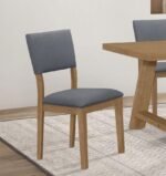 SHARON FABRIC UPHOLSTERED DINING SIDE CHAIR BROWN (SET OF 2) - Image 2
