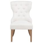BANEY FABRIC UPHOLSTERED DINING SIDE CHAIR BEIGE AND RUSTIC GREY - Image 3