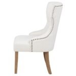 BANEY FABRIC UPHOLSTERED DINING SIDE CHAIR BEIGE AND RUSTIC GREY - Image 5