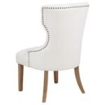 BANEY FABRIC UPHOLSTERED DINING SIDE CHAIR BEIGE AND RUSTIC GREY - Image 6