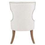 BANEY FABRIC UPHOLSTERED DINING SIDE CHAIR BEIGE AND RUSTIC GREY - Image 7