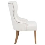 BANEY FABRIC UPHOLSTERED DINING SIDE CHAIR BEIGE AND RUSTIC GREY - Image 9