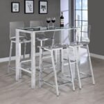 TOLBERT 5-PIECE BAR SET WITH ACRYLIC CHAIRS CLEAR AND CHROME