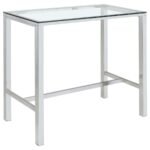 TOLBERT 5-PIECE BAR SET WITH ACRYLIC CHAIRS CLEAR AND CHROME - Image 3