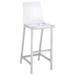 TOLBERT 5-PIECE BAR SET WITH ACRYLIC CHAIRS CLEAR AND CHROME - Image 4