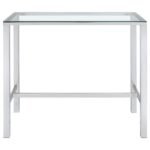 TOLBERT RECTANGULAR 47-INCH GLASS TOP PUB BAR TABLE CHROME - Image 3