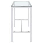 TOLBERT RECTANGULAR 47-INCH GLASS TOP PUB BAR TABLE CHROME - Image 4