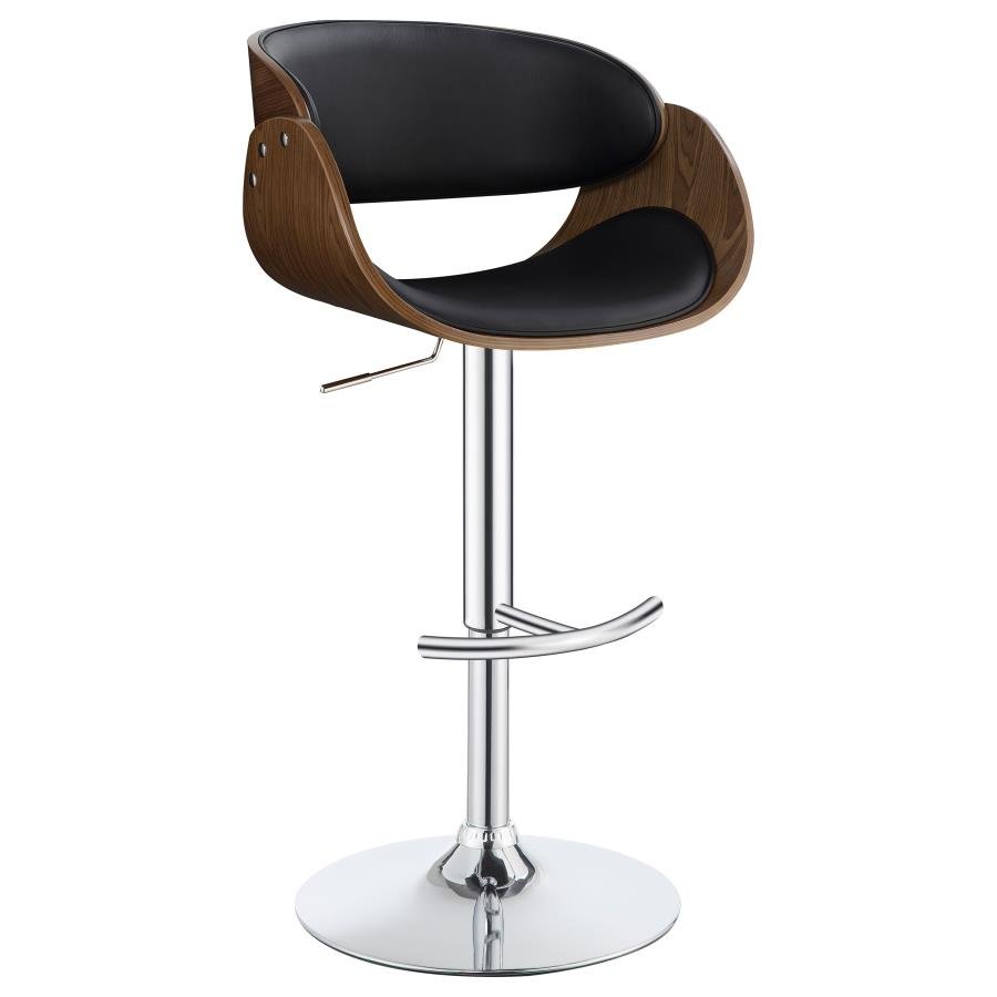 104965_02x900.jpg DANA ADJUSTABLE BAR STOOL BLACK AND CHROME - Image 1