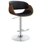 DANA ADJUSTABLE BAR STOOL BLACK AND CHROME - Image 3