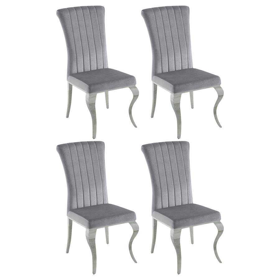 105073_001x900.jpg BETTY VELVET UPHOLSTERED DINING SIDE CHAIR GREY (SET OF 4) - Image 1