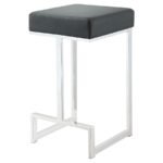 GERVASE SQUARE COUNTER HEIGHT STOOL BLACK AND CHROME