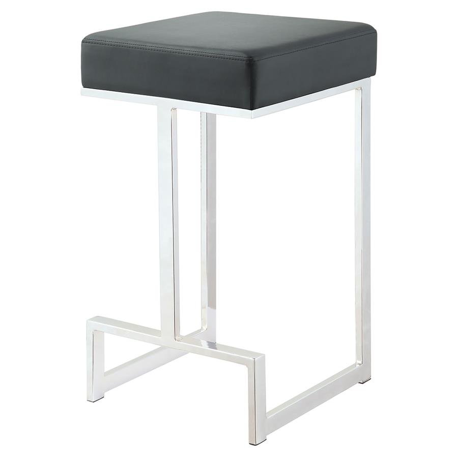 105253_02x900.jpg GERVASE SQUARE COUNTER HEIGHT STOOL BLACK AND CHROME - Image 1