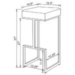 GERVASE SQUARE BAR STOOL GREY AND CHROME - Image 6