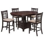LAVON 5-PIECE OVAL COUNTER HEIGHT DINING SET LIGHT CHESTNUT - Image 2