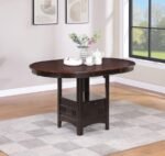 LAVON OVAL 60-INCH COUNTER HEIGHT EXTENSION DINING TABLE CHESTNUT - Image 2