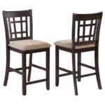 LAVON WOOD COUNTER HEIGHT DINING CHAIR TAN AND ESPRESSO (SET OF 2)
