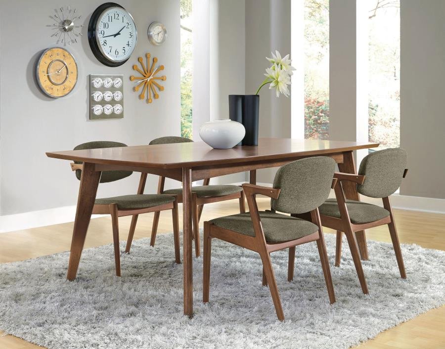 105351-S5_01x900.jpg MALONE 5-PIECE RECTANGULAR DINING TABLE SET DARK WALNUT - Image 1