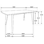 MALONE 5-PIECE RECTANGULAR DINING TABLE SET DARK WALNUT - Image 11