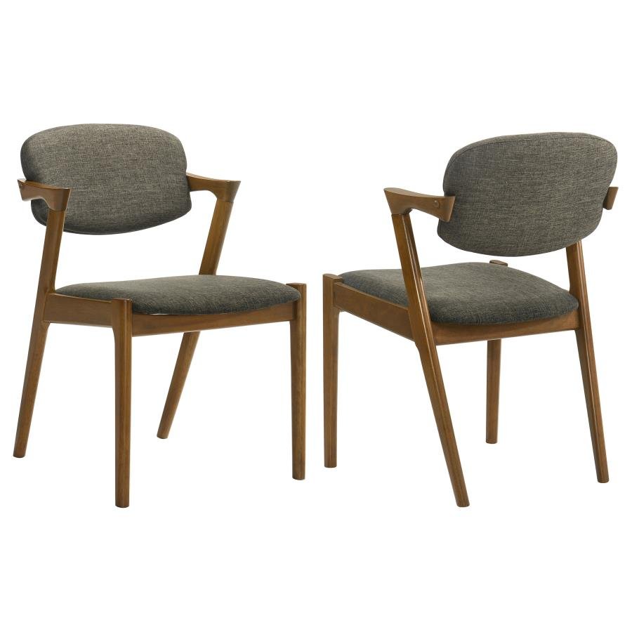 105352_001x900.jpg MALONE PADDED WOOD DINING ARM CHAIR DARK WALNUT (SET OF 2) - Image 1