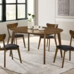 JEDDA 5-PIECE OVAL DINING TABLE SET DARK WALNUT
