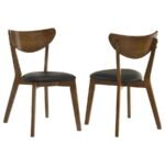 JEDDA WOOD DINING SIDE CHAIR DARK WALNUT (SET OF 2)