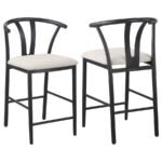 DOLMAN COUNTER HEIGHT DINING SIDE CHAIR BEIGE (SET OF 2)