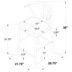 DOLMAN COUNTER HEIGHT DINING SIDE CHAIR BEIGE (SET OF 2) - Image 11