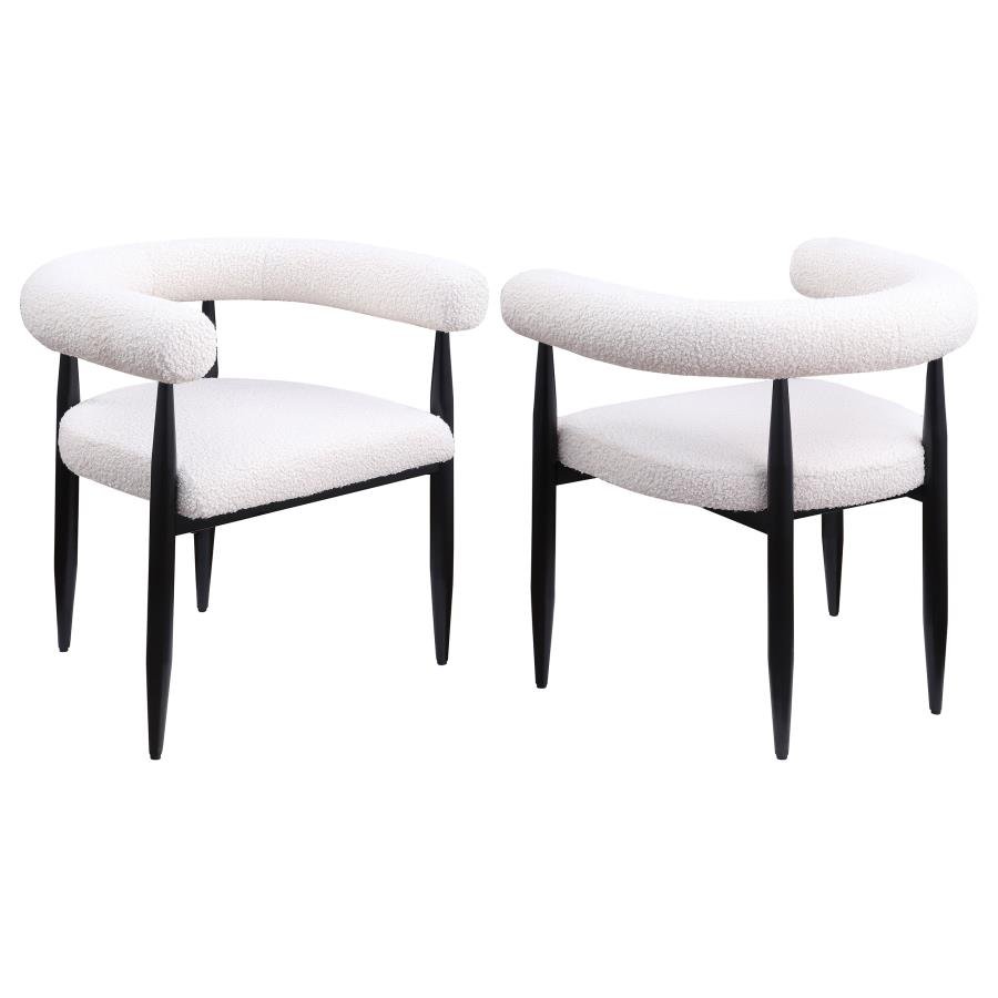 105782_001x900.jpg DUNMORE BOUCLE UPHOLSTERED DINING ARM CHAIR CREAM (SET OF 2) - Image 1