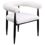 DUNMORE BOUCLE UPHOLSTERED DINING ARM CHAIR CREAM (SET OF 2) - Image 3