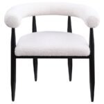 DUNMORE BOUCLE UPHOLSTERED DINING ARM CHAIR CREAM (SET OF 2) - Image 4